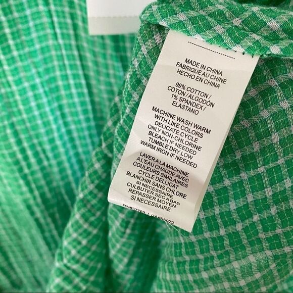 C&C California green plaid check button up blouse - Picture 11 of 11